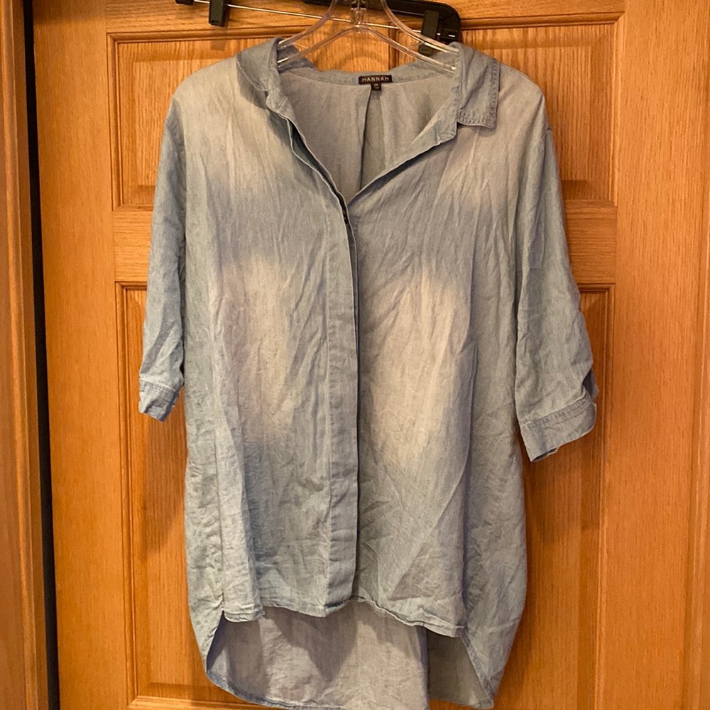 Plus size soft denim shirt